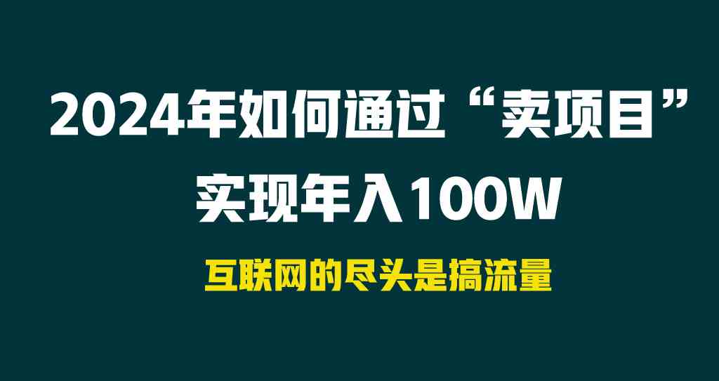 （9147期） 2024年如何通过“卖项目”实现年入100W-启航188资源站