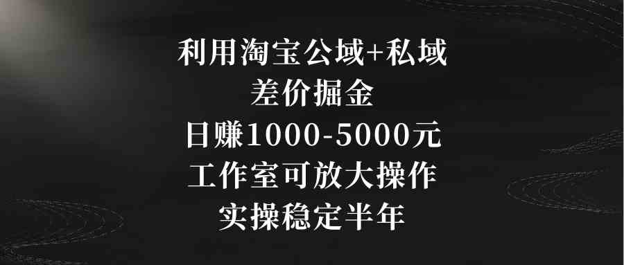 （8952期）利用淘宝公域+私域差价掘金，日赚1000-5000元，工作室可放大操作，实操…-启航188资源站