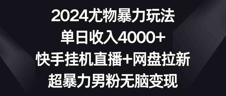 （9074期）2024尤物暴力玩法 单日收入4000+快手挂机直播+网盘拉新 超暴力男粉无脑变现-启航188资源站