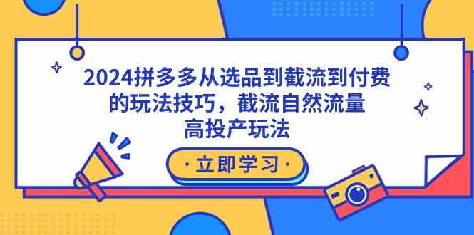 （9037期）2024拼多多从选品到截流到付费的玩法技巧，截流自然流量玩法，高投产玩法-启航188资源站