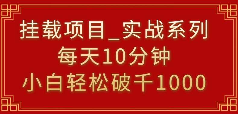 挂载项目，小白轻松破1000，每天10分钟，实战系列保姆级教程【揭秘】-启航188资源站