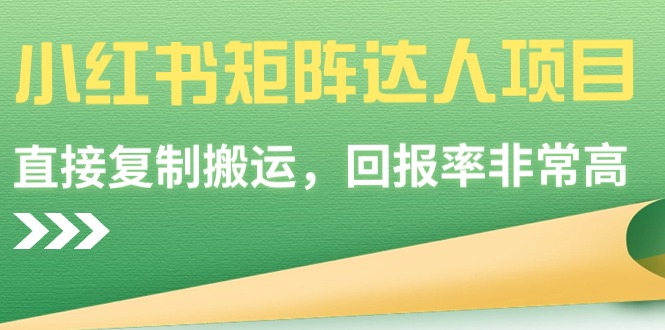 （9019期）小红书矩阵达人项目，直接复制搬运，回报率非常高-启航188资源站