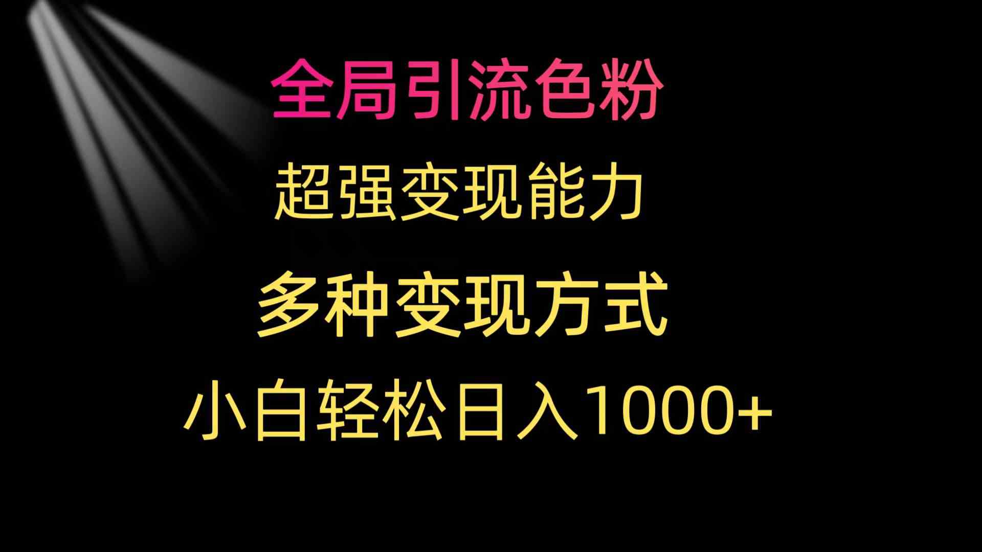 （9680期）全局引流色粉 超强变现能力 多种变现方式 小白轻松日入1000+-启航188资源站