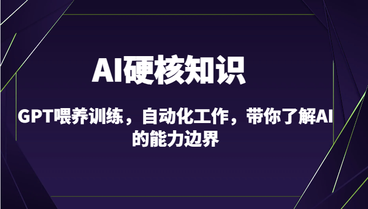 AI硬核知识-GPT喂养训练，自动化工作，带你了解AI的能力边界（10节课）-启航188资源站