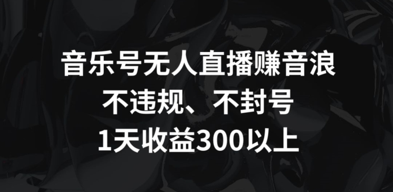 音乐号无人直播赚音浪，不违规、不封号，1天收益300+-启航188资源站