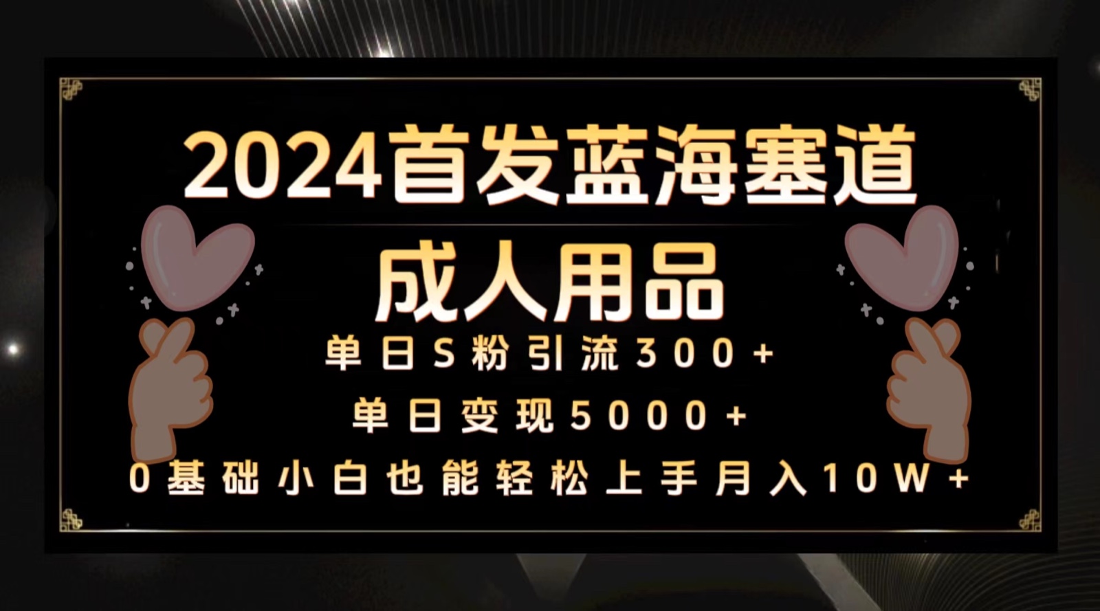 2024首发蓝海塞道成人用品，月入10W+保姆教程-启航188资源站