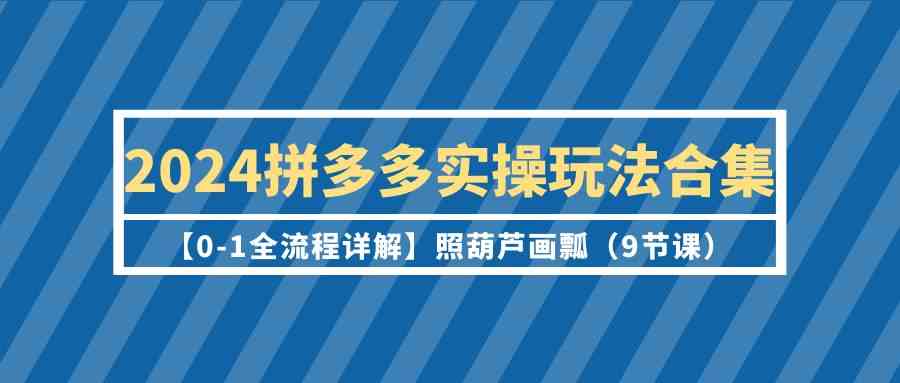 （9559期）2024拼多多实操玩法合集【0-1全流程详解】照葫芦画瓢（9节课）.-启航188资源站