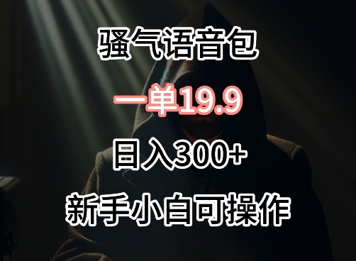 0成本卖骚气语音包，一单19.9.日入300+-启航188资源站