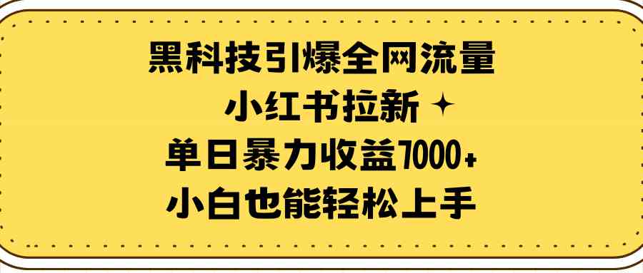 （9679期）黑科技引爆全网流量小红书拉新，单日暴力收益7000+，小白也能轻松上手-启航188资源站