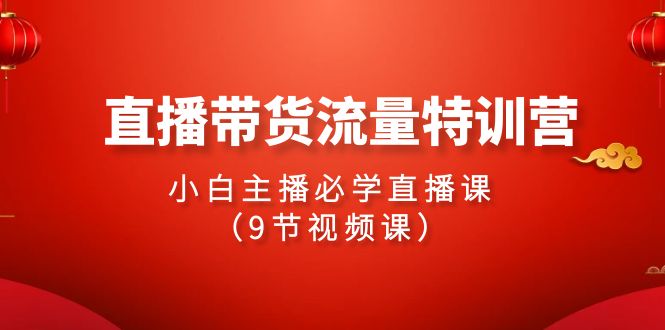 2024直播带货流量特训营，小白主播必学直播课（9节视频课）-启航188资源站