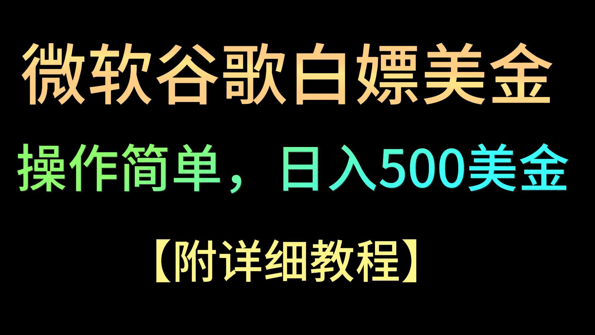 微软谷歌项目3.0，轻松日赚500+美金，操作简单，小白也可轻松入手！-启航188资源站