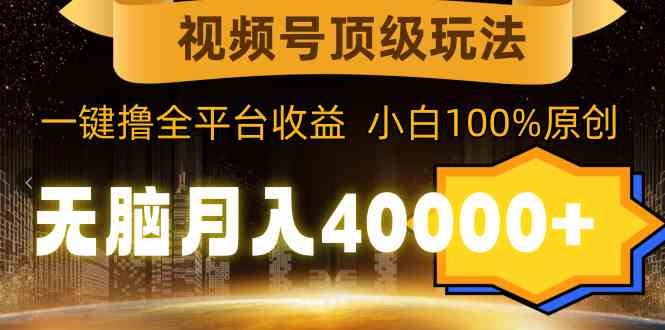 （9281期）视频号顶级玩法，无脑月入40000+，一键撸全平台收益，纯小白也能100%原创-启航188资源站