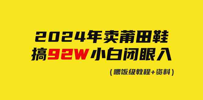 （9329期）2024年卖莆田鞋，搞了92W，小白闭眼操作！-启航188资源站