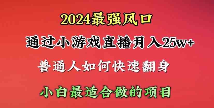 （10020期）2024年最强风口，通过小游戏直播月入25w+单日收益5000+小白最适合做的项目-启航188资源站