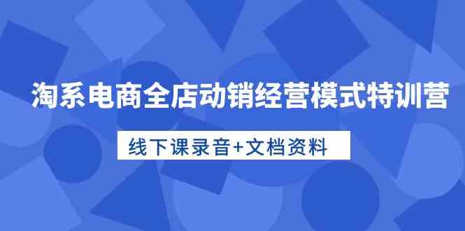 淘系电商全店动销经营模式特训营，线下课录音+文档资料-启航188资源站