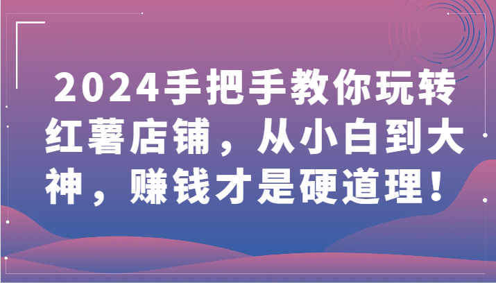 2024手把手教你玩转红薯店铺，从小白到大神，赚钱才是硬道理！-启航188资源站