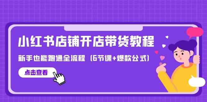 （9883期）最新小红书店铺开店带货教程，新手也能跑通全流程（6节课+爆款公式）-启航188资源站