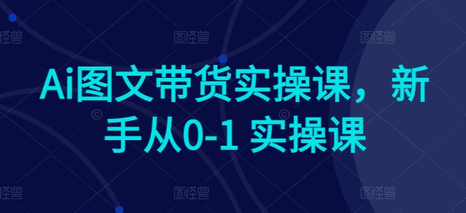 Ai图文带货实操课，新手从0-1 实操课-启航188资源站