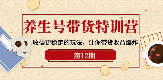 （10110期）养生号带货特训营【12期】收益更稳定的玩法，让你带货收益爆炸-9节直播课-启航188资源站