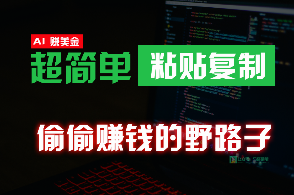 偷偷赚钱野路子，0成本海外淘金，无脑粘贴复制，稳定且超简单，适合副业兼职-启航188资源站