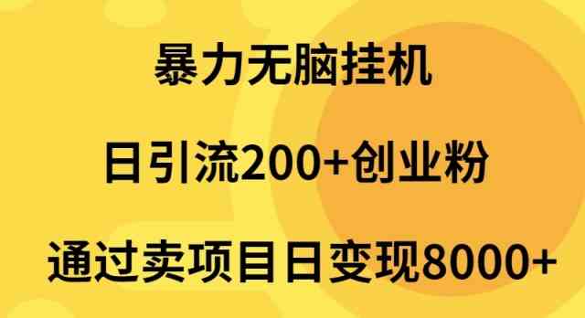 （9788期）暴力无脑挂机日引流200+创业粉通过卖项目日变现2000+-启航188资源站