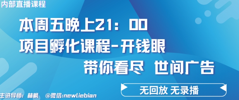 4.26日内部回放课程《项目孵化-开钱眼》赚钱的底层逻辑-启航188资源站