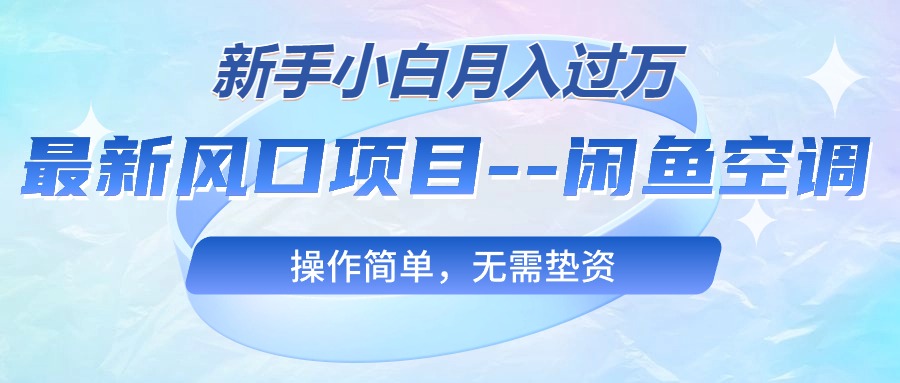 （10767期）最新风口项目—闲鱼空调，新手小白月入过万，操作简单，无需垫资-启航188资源站