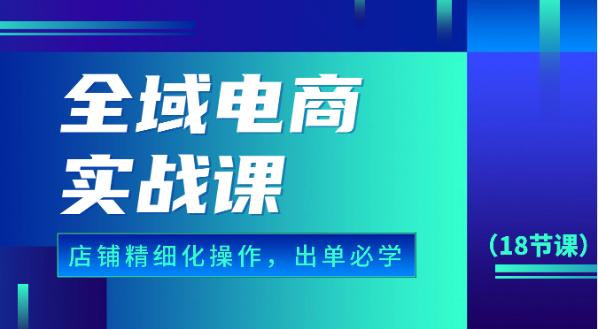 全域电商实战课，个人店铺精细化操作流程，出单必学内容（18节课）-启航188资源站