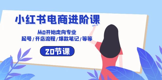 小红书电商进阶课：从0开始走向专业 起号/开店流程/爆款笔记/等等（20节）-启航188资源站