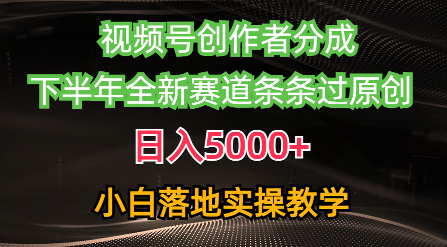 （10294期）视频号创作者分成最新玩法，日入5000+  下半年全新赛道条条过原创，小…-启航188资源站