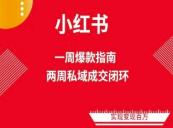 爆款小红书免费流量体系课程(两周变现)，小红书电商教程-启航188资源站