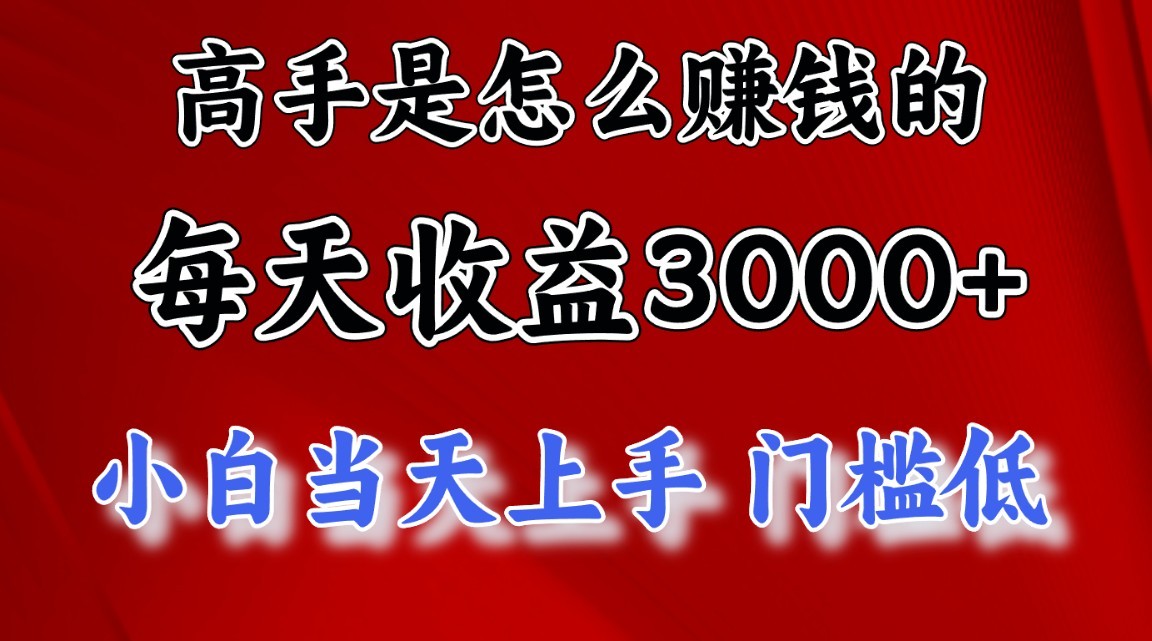 高手是怎么赚钱的，一天收益3000+，闷声发财项目，不是一般人能看懂的-启航188资源站