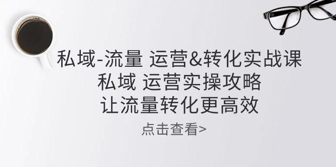 私域流量运营&转化实操课：私域运营实操攻略，让流量转化更高效-启航188资源站