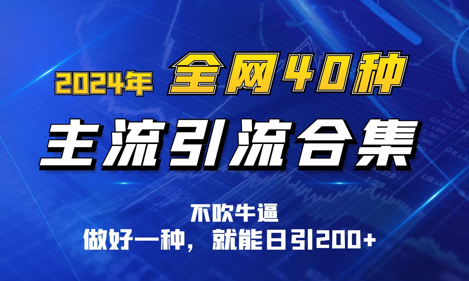 2024年全网40种暴力引流合计，做好一样就能日引100+-启航188资源站