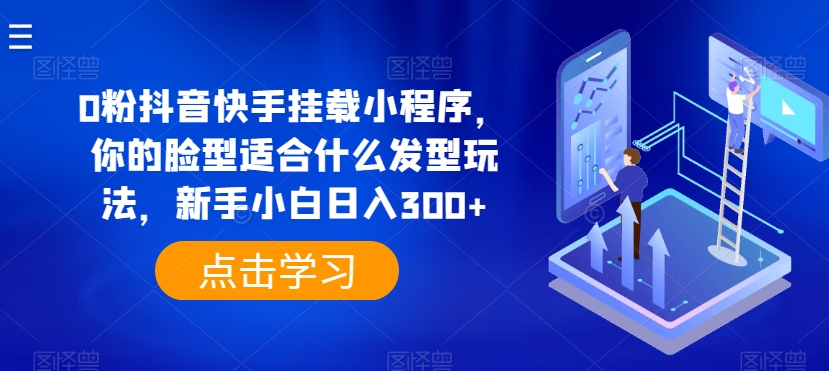 0粉抖音快手挂载小程序，你的脸型适合什么发型玩法，新手小白日入300+-启航188资源站