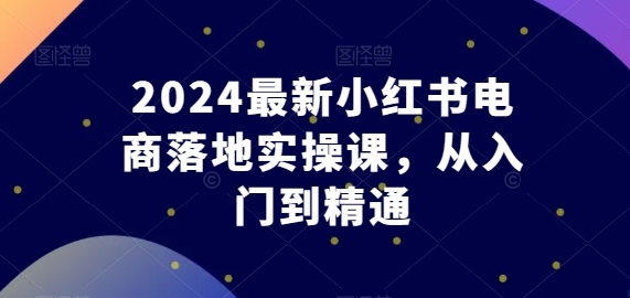 2024最新小红书电商落地实操课，从入门到精通-启航188资源站