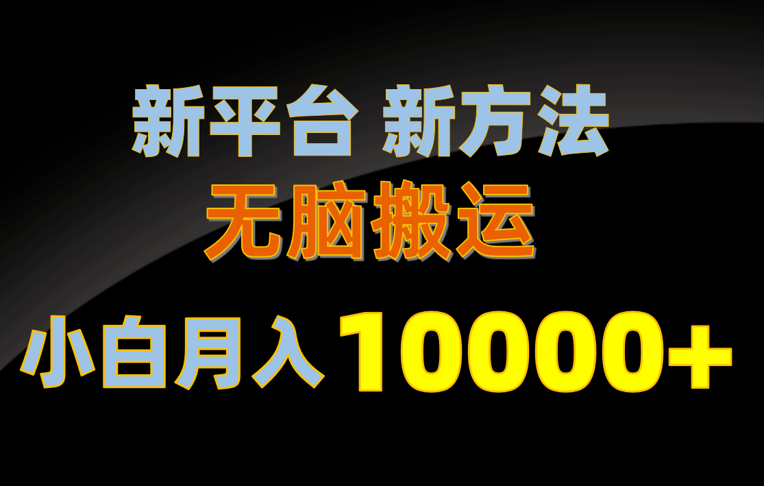 （10605期）新平台新方法，无脑搬运，月赚10000+，小白轻松上手不动脑-启航188资源站