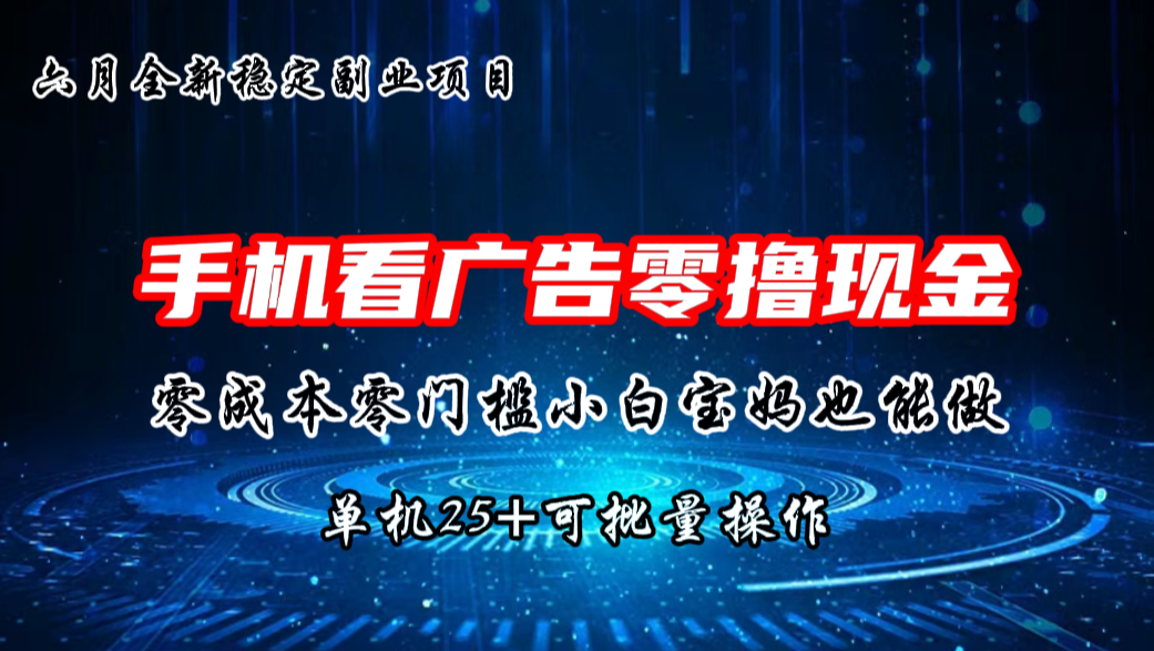 六月新项目，单机撸现金，单机20+，零成本零门槛，可批量操作-启航188资源站