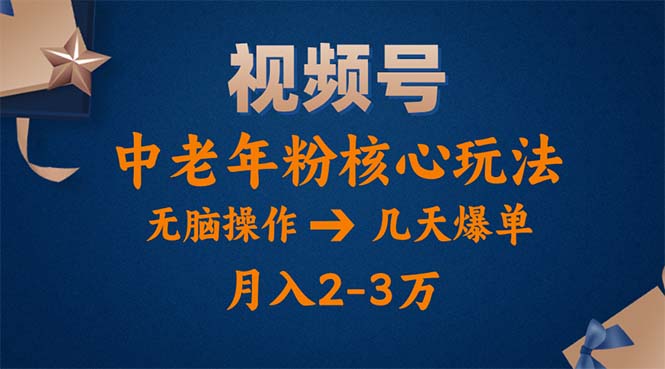 （11288期）视频号火爆玩法，高端中老年粉核心打法，无脑操作，一天十分钟，月入两万-启航188资源站