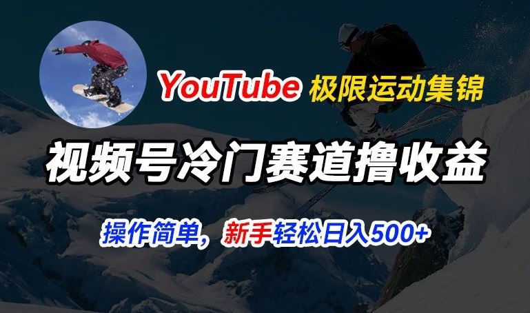 视频号冷门赛道撸收益，YouTube搬运极限运动集锦，暴力起号，操作简单流量高，轻松日入5张【揭秘】-启航188资源站