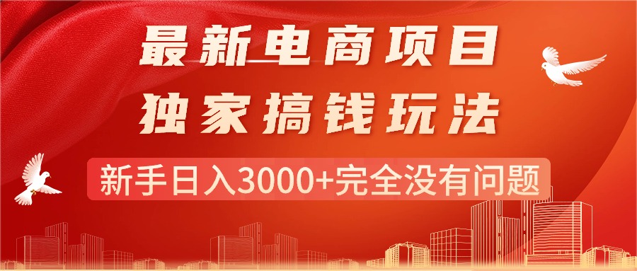 （11101期）最新电商项目-搞钱玩法，新手日入3000+完全没有问题-启航188资源站