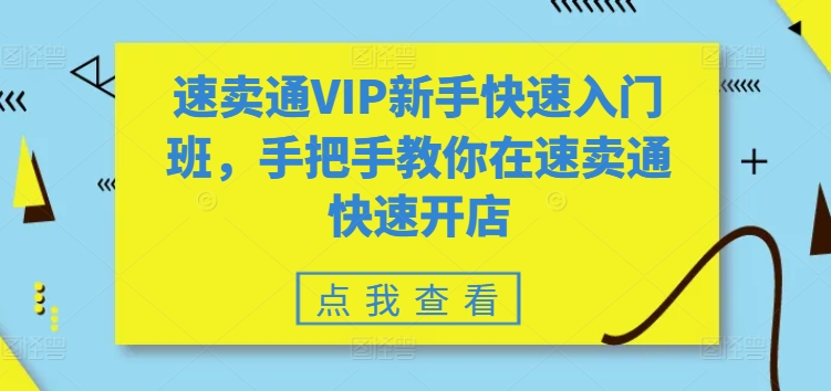 速卖通VIP新手快速入门班，手把手教你在速卖通快速开店-启航188资源站