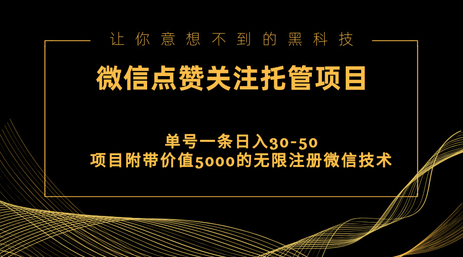 （11177期）视频号托管点赞关注，单微信30-50元，附带价值5000无限注册微信技术-启航188资源站