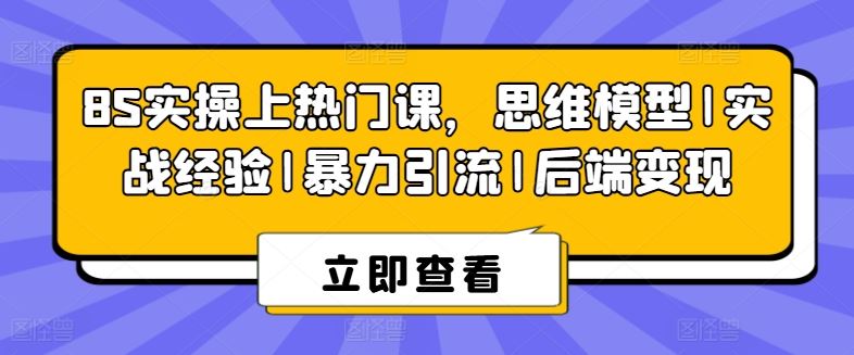 8S实操上热门课，思维模型|实战经验|暴力引流|后端变现-启航188资源站