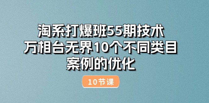 （10996期）淘系打爆班55期技术：万相台无界10个不同类目案例的优化（10节）-启航188资源站