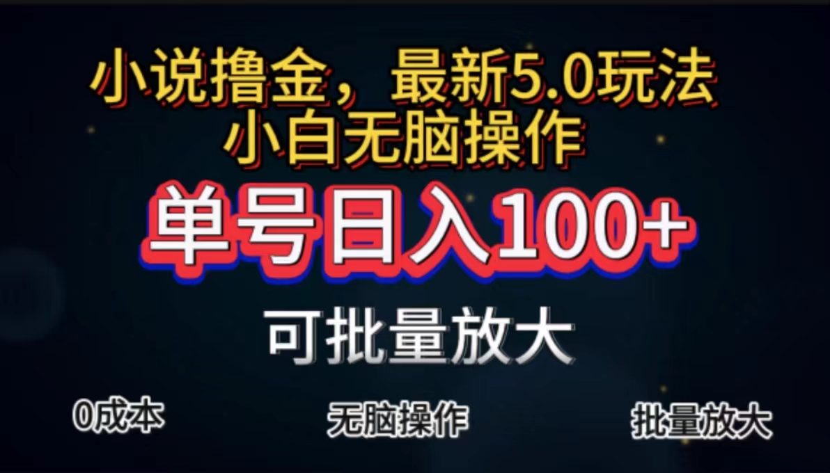 全自动小说撸金，单号日入100+小白轻松上手，无脑操作-启航188资源站