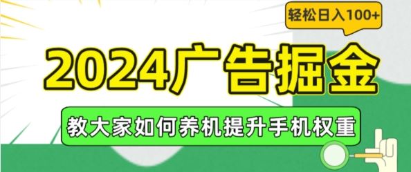 2024广告掘金，教大家如何养机提升手机权重，轻松日入100+【揭秘】-启航188资源站