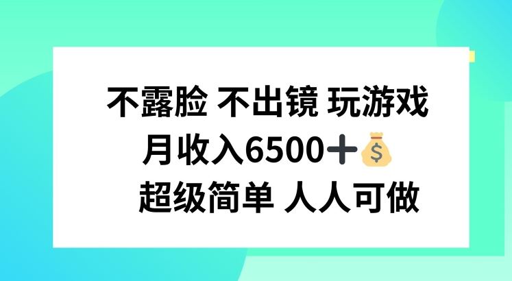 不露脸 不出境 玩游戏，月入6500 超级简单 人人可做【揭秘】-启航188资源站