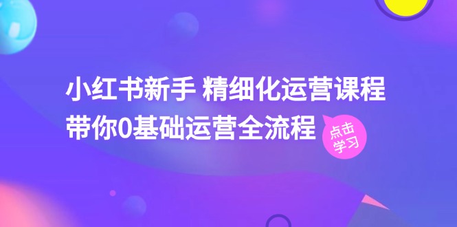 （11417期）小红书新手 精细化运营课程，带你0基础运营全流程（41节视频课）-启航188资源站