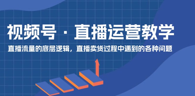 （11687期）视频号 直播运营教学：直播流量的底层逻辑，直播卖货过程中遇到的各种问题-启航188资源站